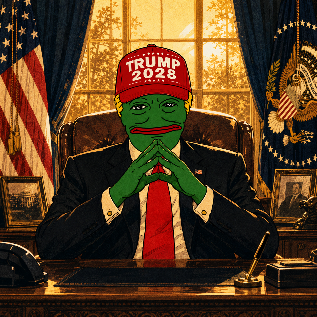 PepeTrump2028 in the Oval Office